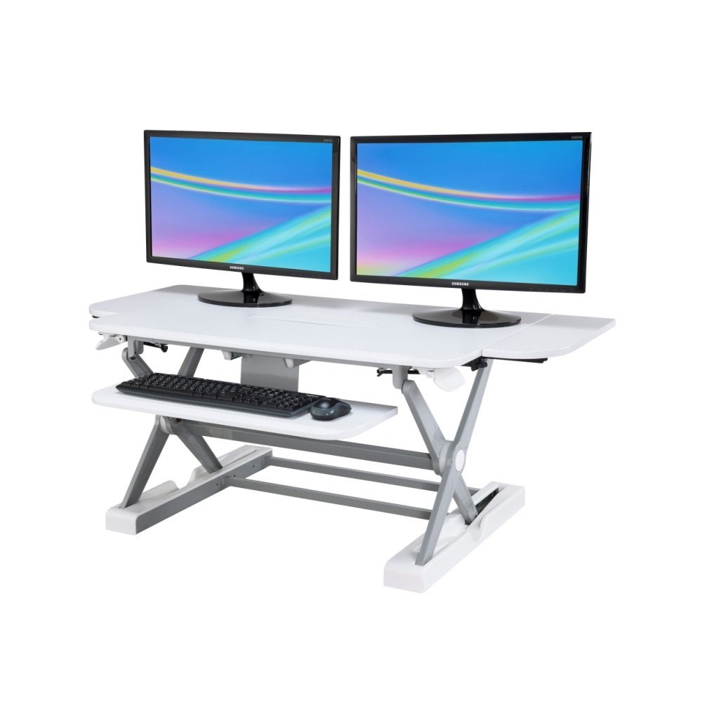 Sit-Stand Desk Converter - Dynamically Height Adjustable White - CT-50W
