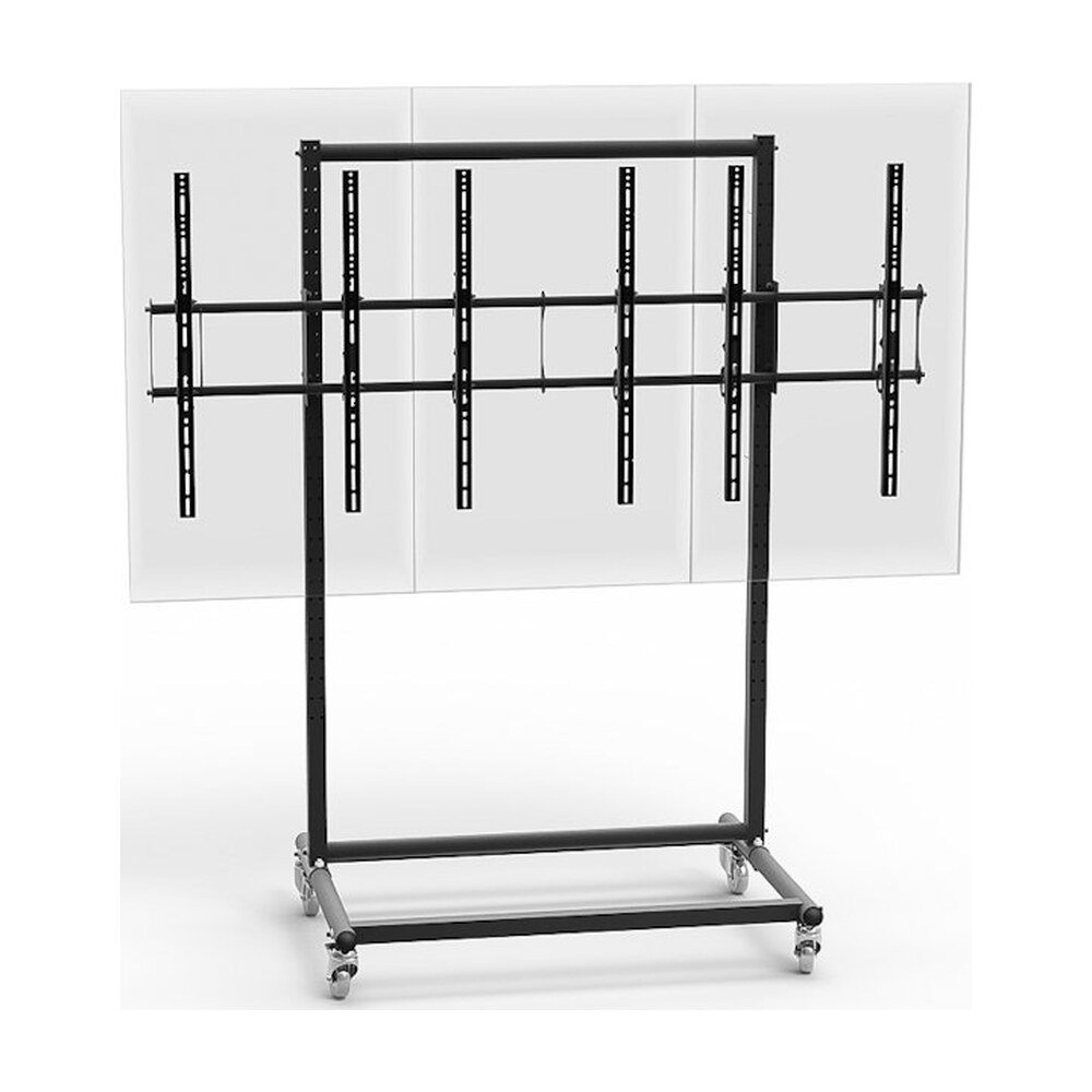 46 to 55" 3X1 Video Wall Mount w/ Wheels - Micro Adjustable - 3X1P-4655