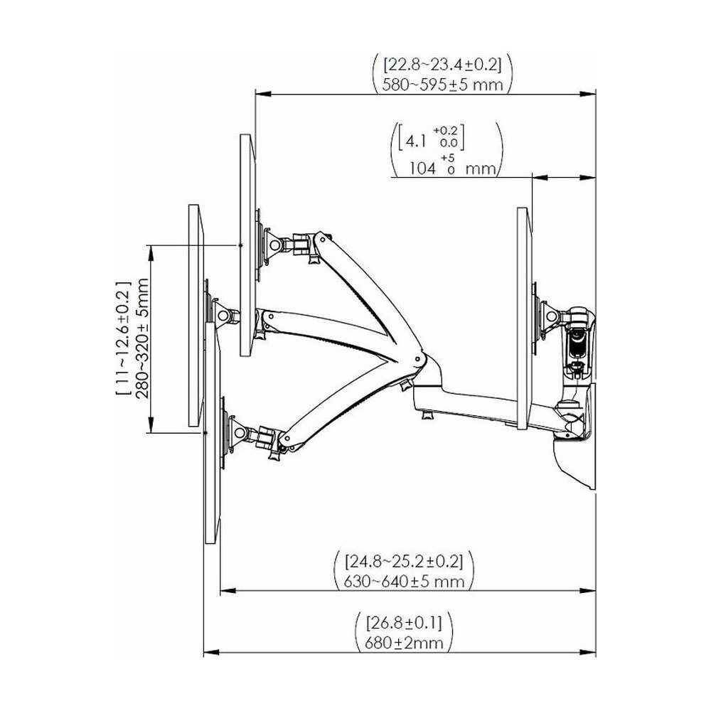 Dual Monitor Wall Mount w/ Spring Arms Silver - MW-GSD