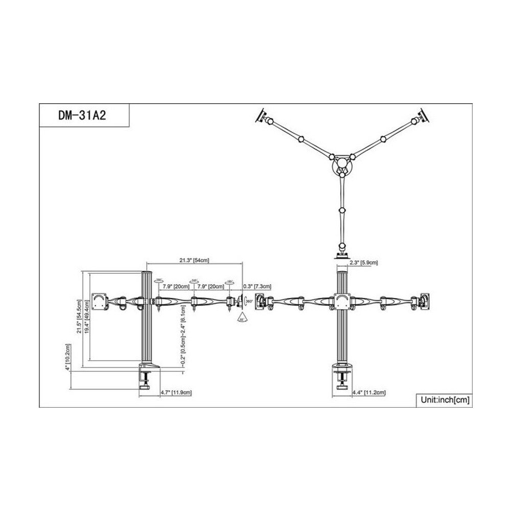 Triple Monitor Stand w/ Full Swing Arms DM-31A2