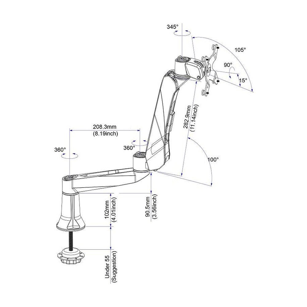 Monitor Stand w/ Spring Arm & Quick Connect - DM-C1SA2-G