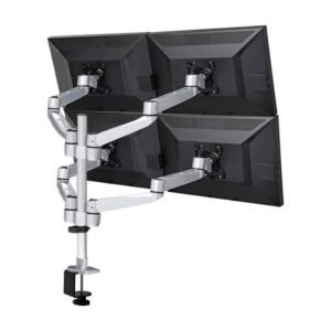 Quad Monitor Stand w/ Swiveling Arms & Quick Release