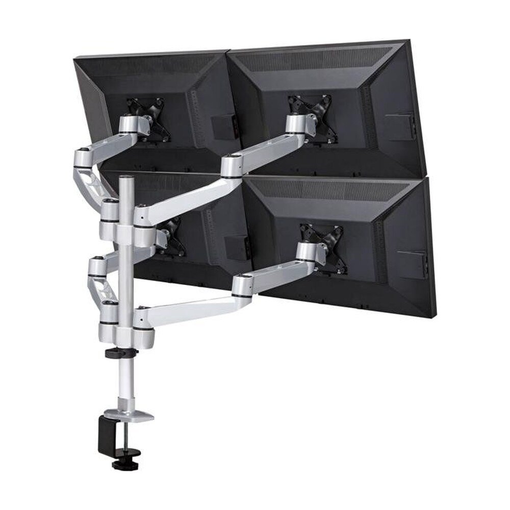 Quad Monitor Stand w/ Swiveling Arms & Quick Release - DM-C4SA5-NS-C