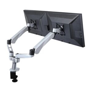 Dual Monitor Desk Mount w/ Spring Arms & Short Pole