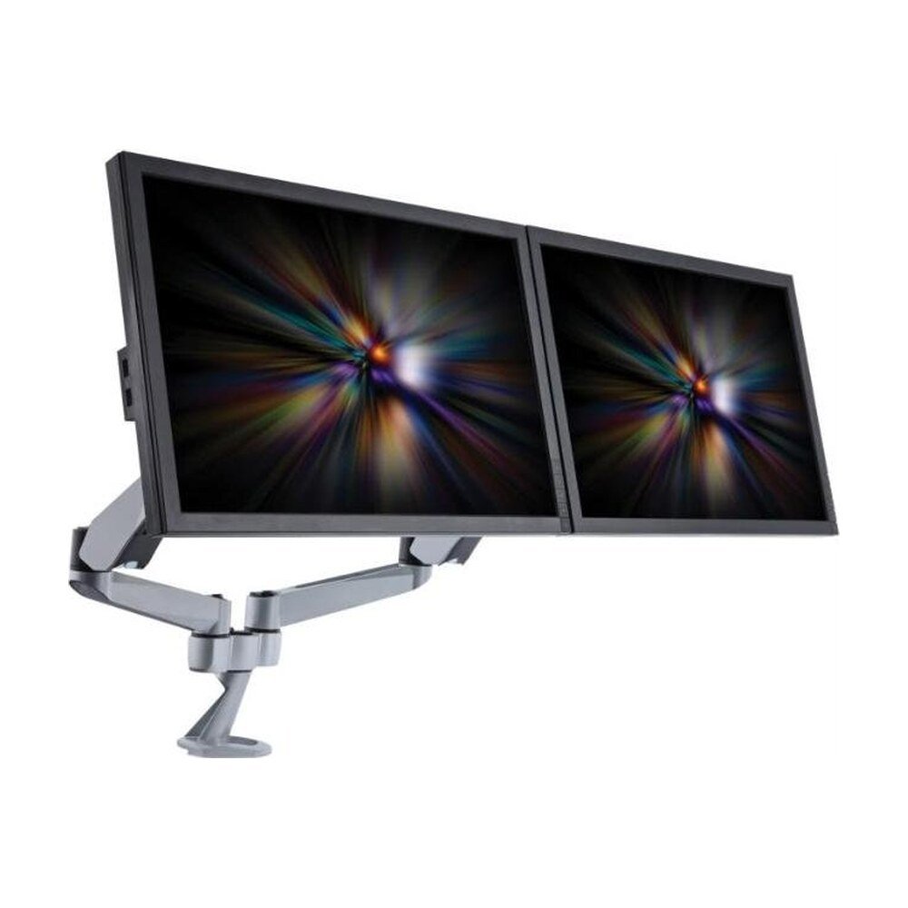 Dual Monitor Desk Mount w/ Spring Arms & Short Pole - DM-CDSA2-C