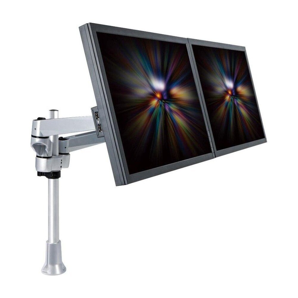 Dual Monitor Desk Mount w/ Spring Arm & Quick Release - DM-CDSA3-G