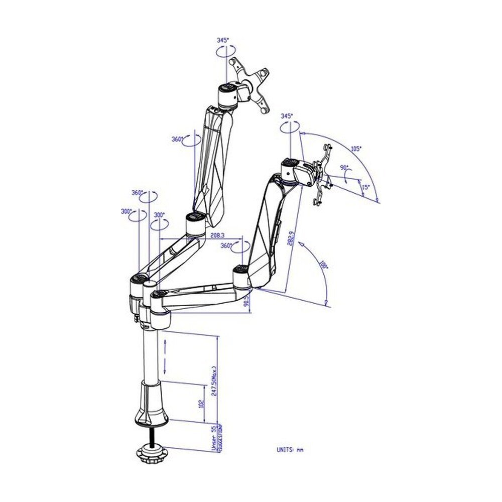 Dual Monitor Stand w/ Spring Arm & Quick Release - DM-CDSA5-G