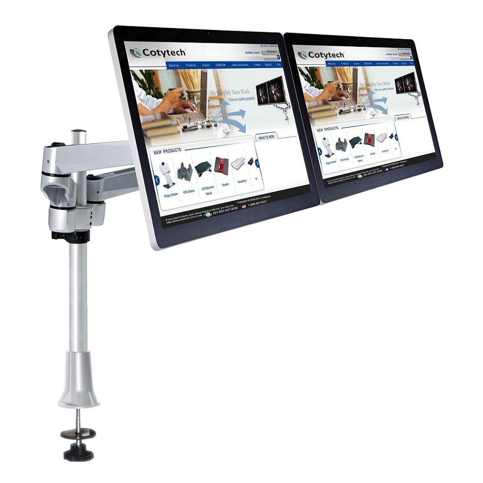 Dual Monitor Desk Mount for Apple w/ Quick Release - DM-DCA20-G