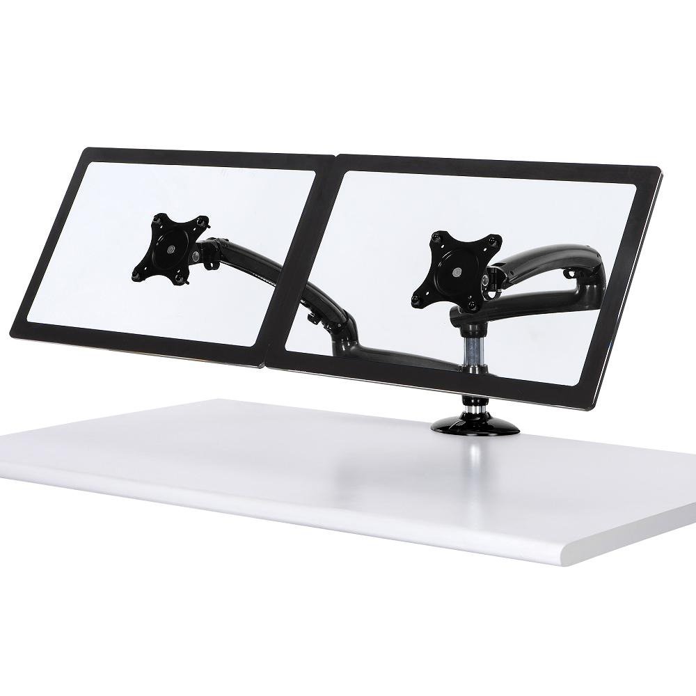 Dual Monitor Stand w/ Spring Arms Black - DM-GB212