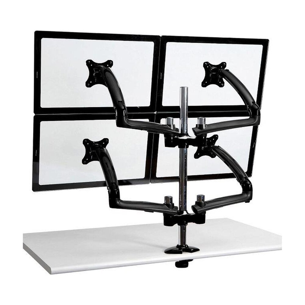 Quad Monitor Stand 2X2 w/ Spring Arms Black - DM-GB414