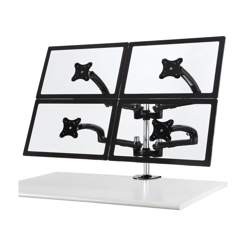 Quad Monitor Stand 2X2 w/ Spring Arms Black - DM-GB414