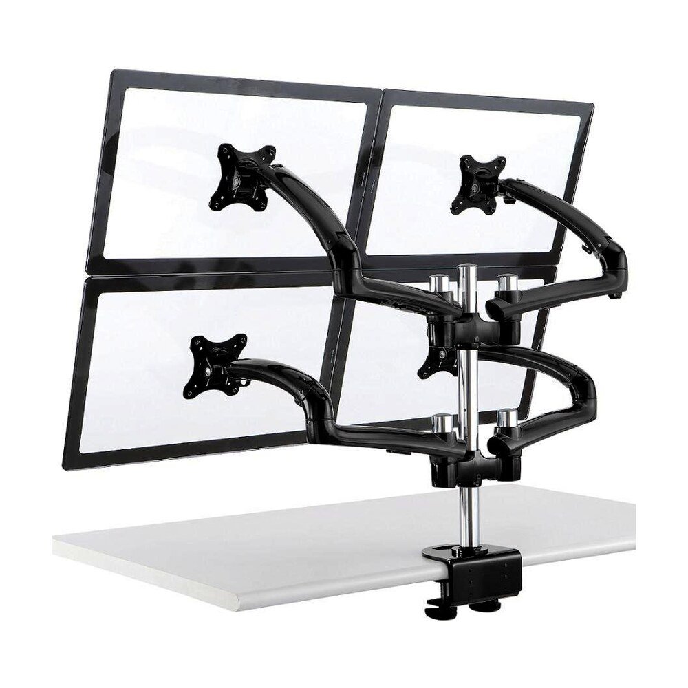 Quad Monitor Stand 2X2 w/ Spring Arms Black - DM-GB414