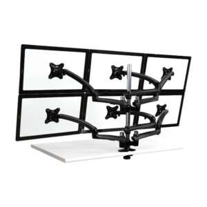 6 Monitor Stand 3X2 w/ Spring Arms Black