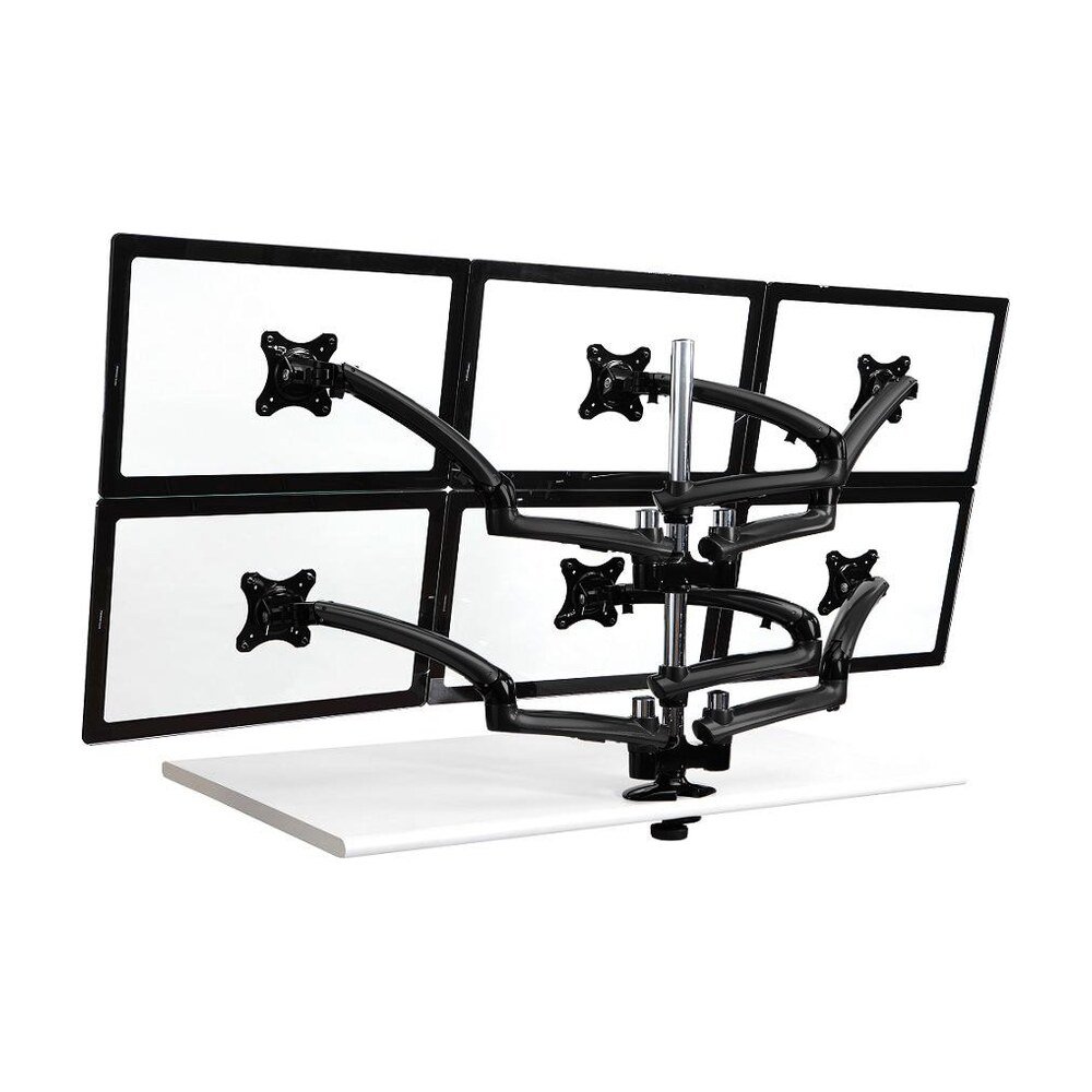 6 Monitor Stand 3X2 w/ Spring Arms Black - DM-GB616