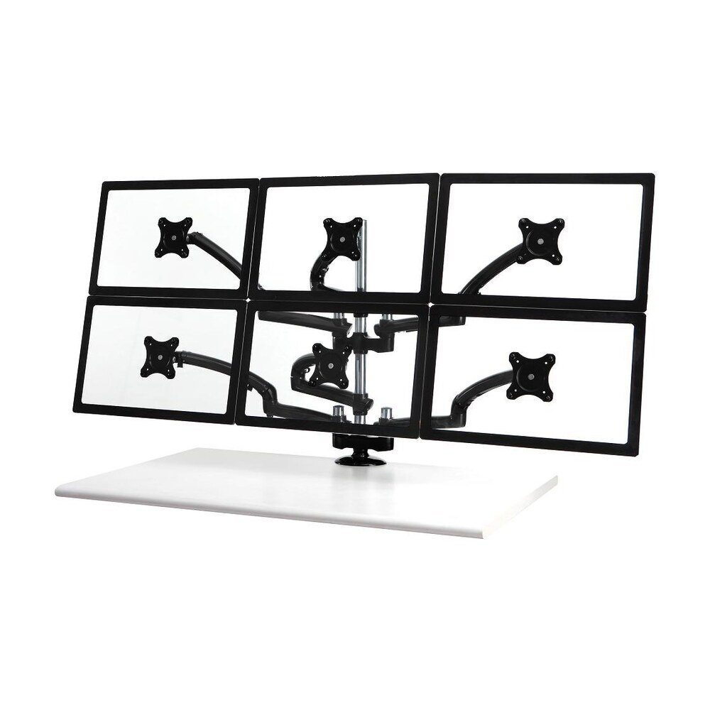 6 Monitor Stand 3X2 w/ Spring Arms Black - DM-GB616