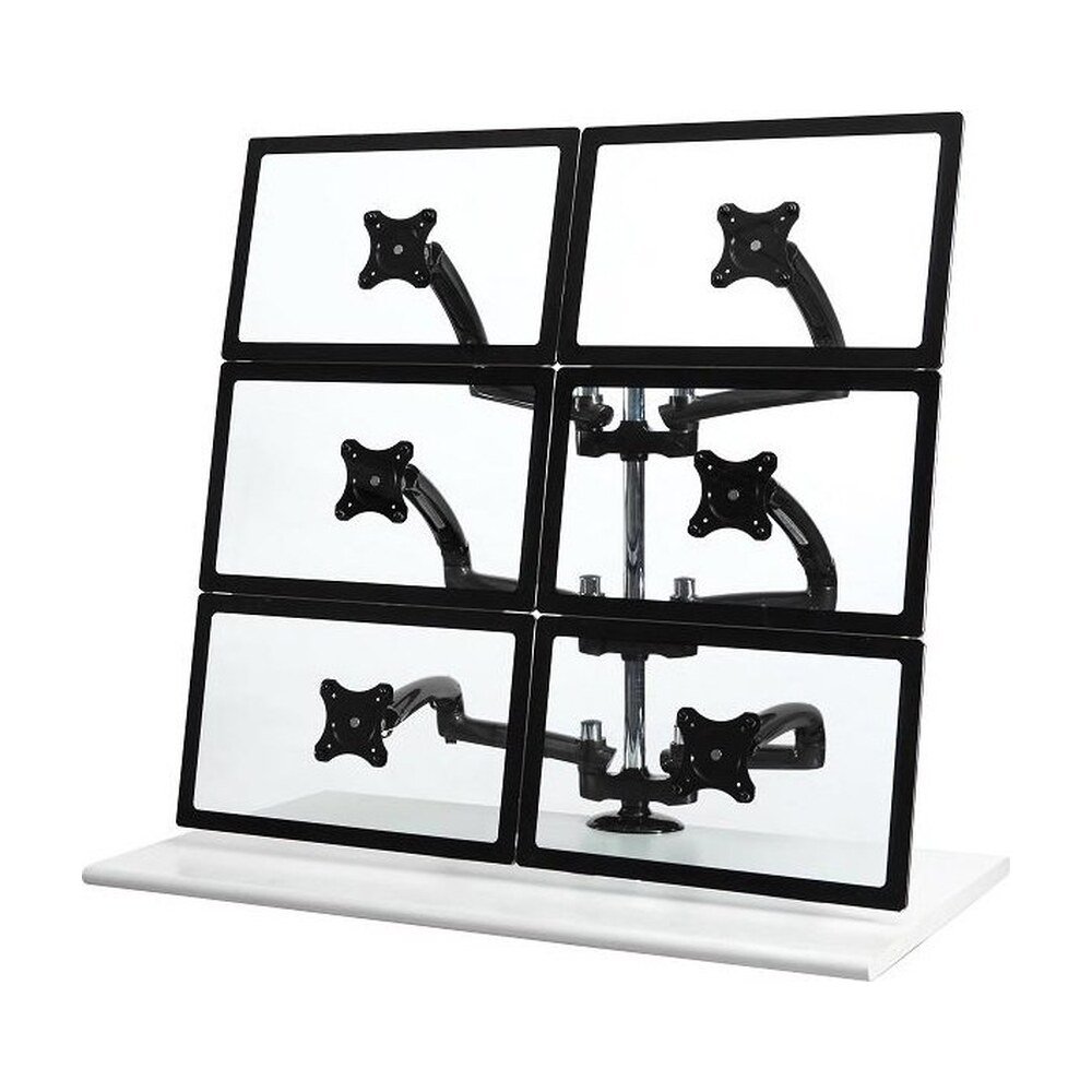 6 Monitor Stand 2X3 w/ Spring Arms Black - DM-GB61H