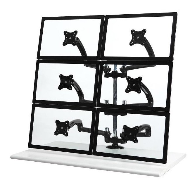 6 Monitor Stand 2X3 w/ Spring Arms Black - DM-GB61H