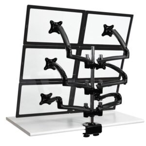 6 Monitor Stand 2X3 w/ Spring Arms Black - DM-GB61H