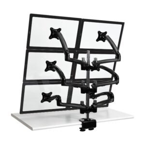 6 Monitor Stand 2X3 w/ Spring Arms Black