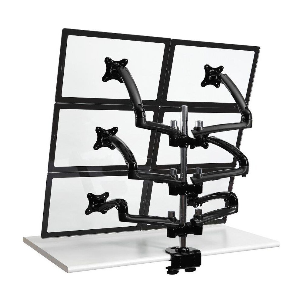 6 Monitor Stand 2X3 w/ Spring Arms Black - DM-GB61H