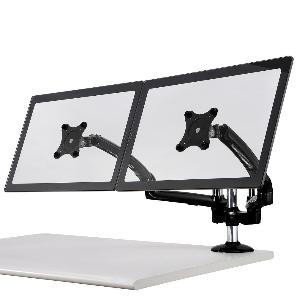 Dual Monitor Stand - Expandable w/ Spring Arms Black - DM-GBD12