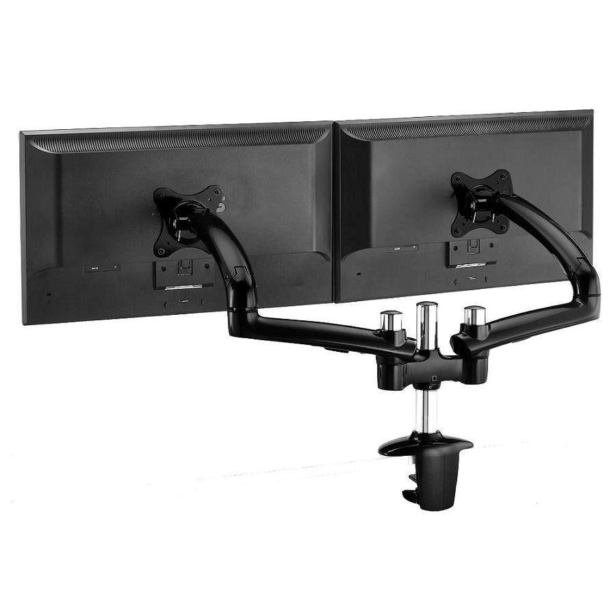 Dual Monitor Stand - Expandable w/ Spring Arms Black - DM-GBD12