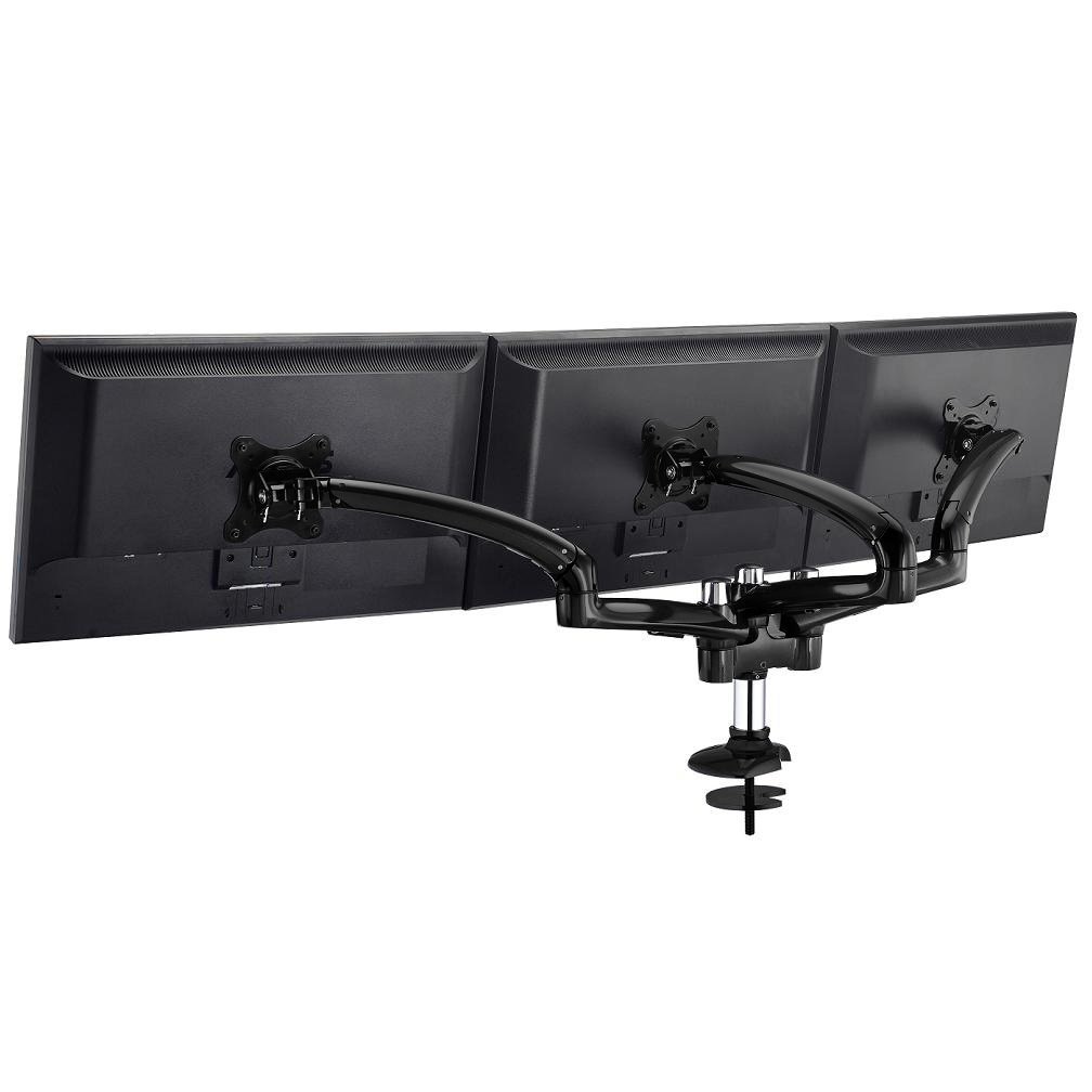 Triple Monitor Desk Mount w/ Spring Arms Black - DM-GBT13