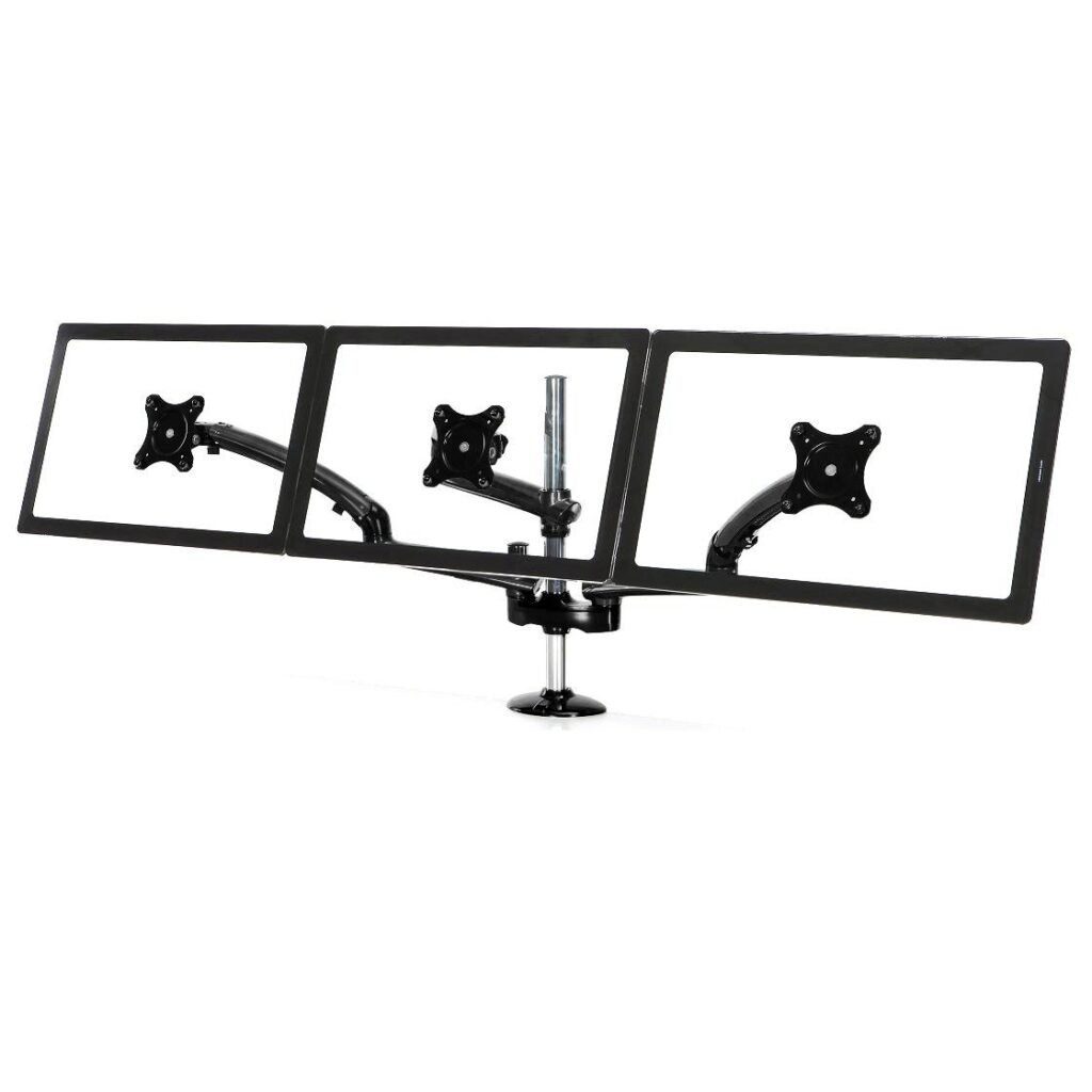 Triple Monitor Desk Mount w/ Spring Arms Black - DM-GBT13