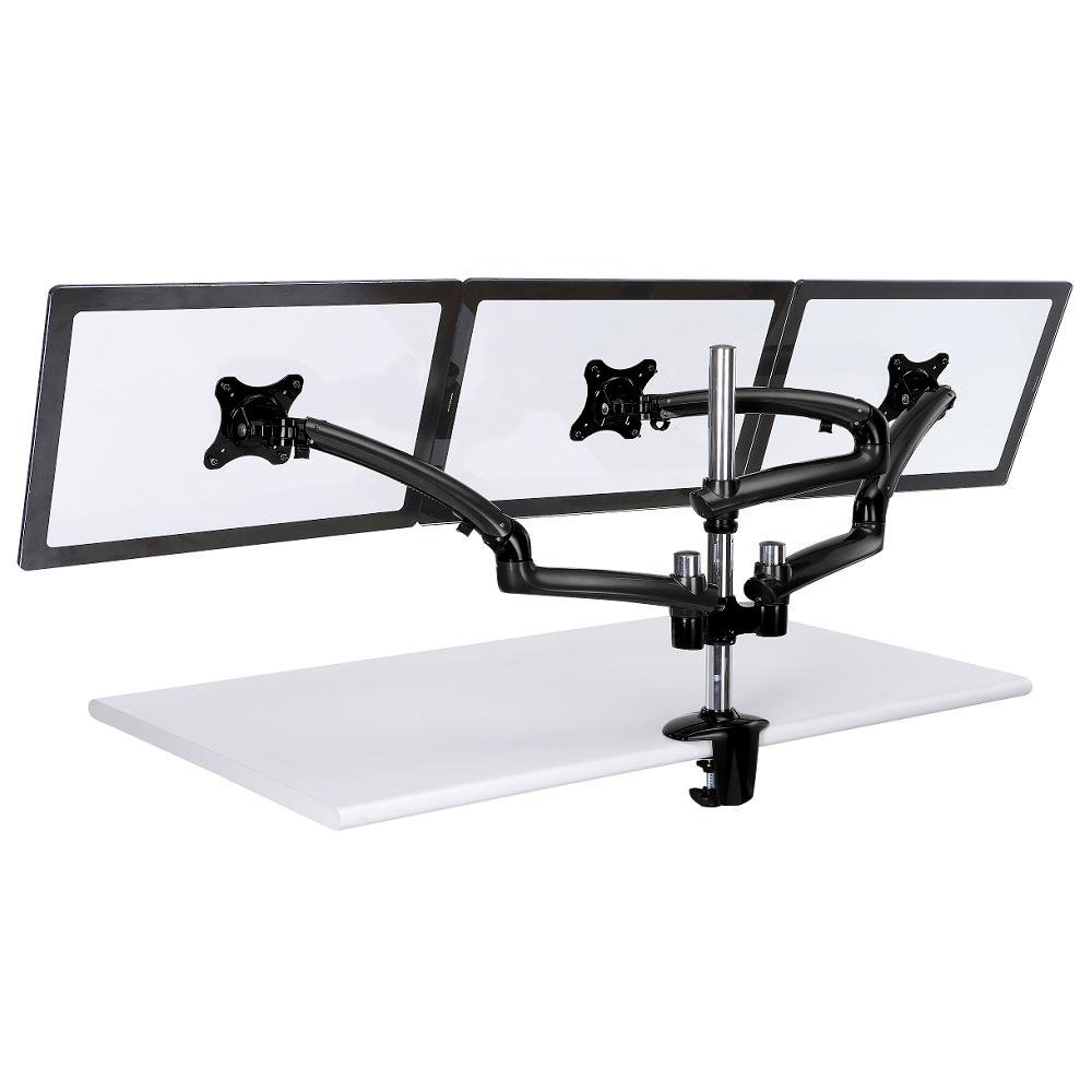 Triple Monitor Desk Mount w/ Spring Arms Black - DM-GBT13