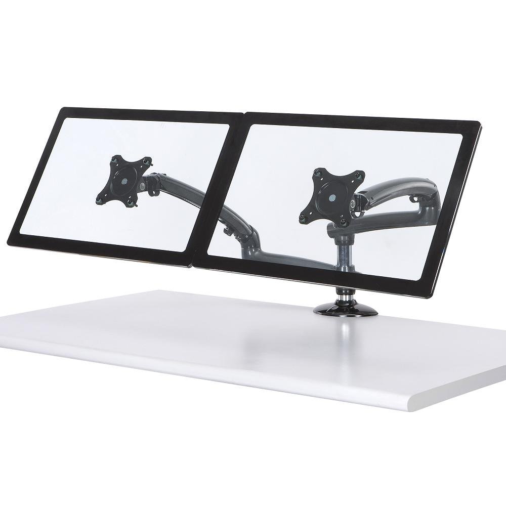 Dual Monitor Stand w/ Spring Arms Dark Gray - DM-GM212