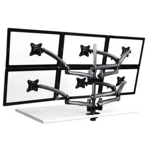 6 Monitor Stand 3X2 w/ Spring Arms Dark Gray - DM-GM616