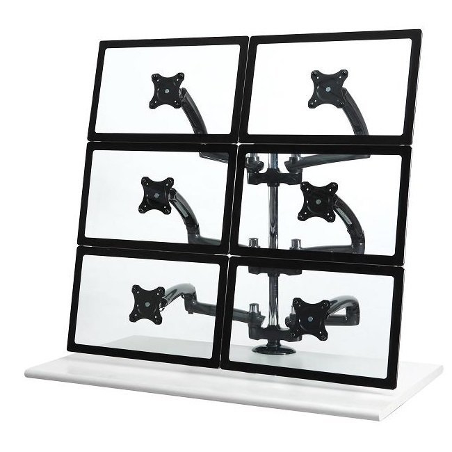 6 Monitor Stand 2X3 w/ Spring Arms Dark Gray - DM-GM61H