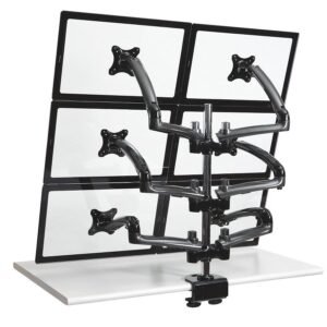 6 Monitor Stand 2X3 w/ Spring Arms Dark Gray - DM-GM61H