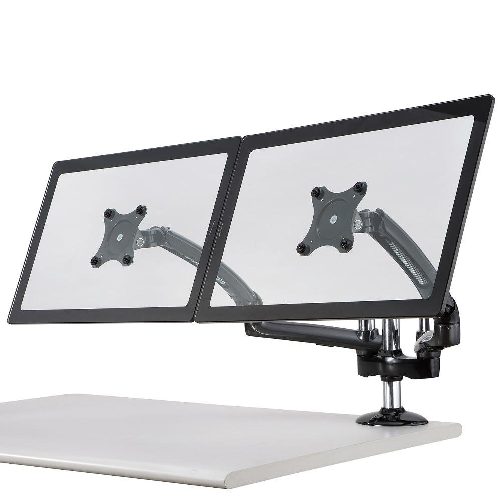 Dual Monitor Stand - Expandable w/ Spring Arms Dark Gray - DM-GMD12