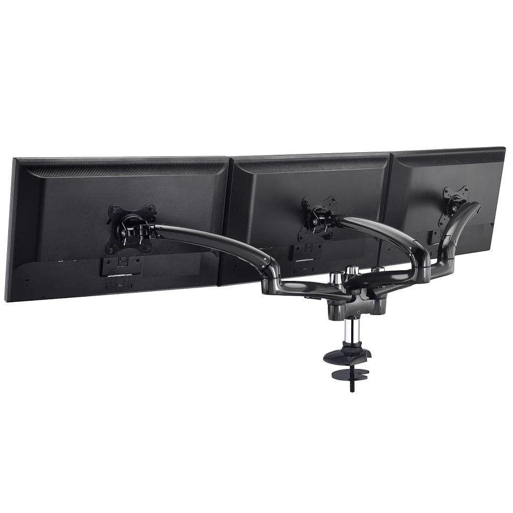 Triple Monitor Desk Mount w/ Spring Arms Dark Gray - DM-GMT13