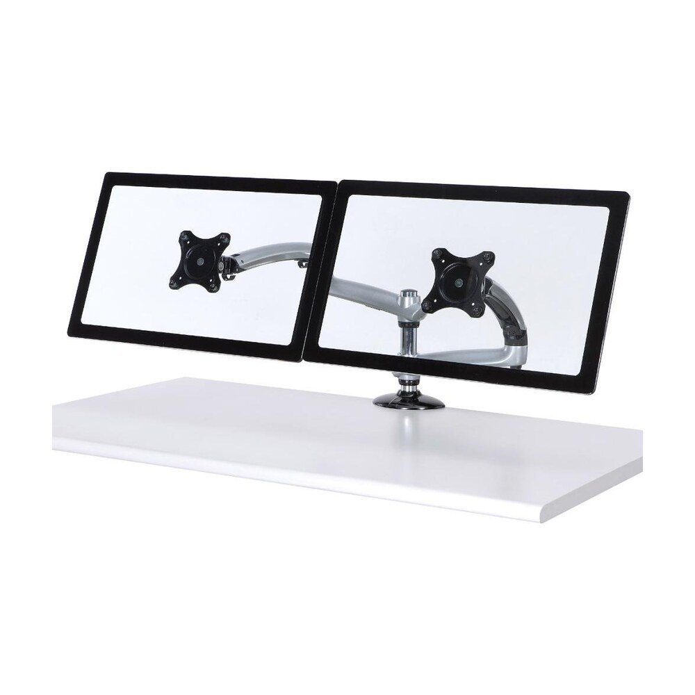 Dual Monitor Stand w/ Spring Arms Silver - DM-GS212