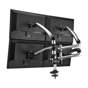 Quad Monitor Stand 2X2 w/ Spring Arms Silver