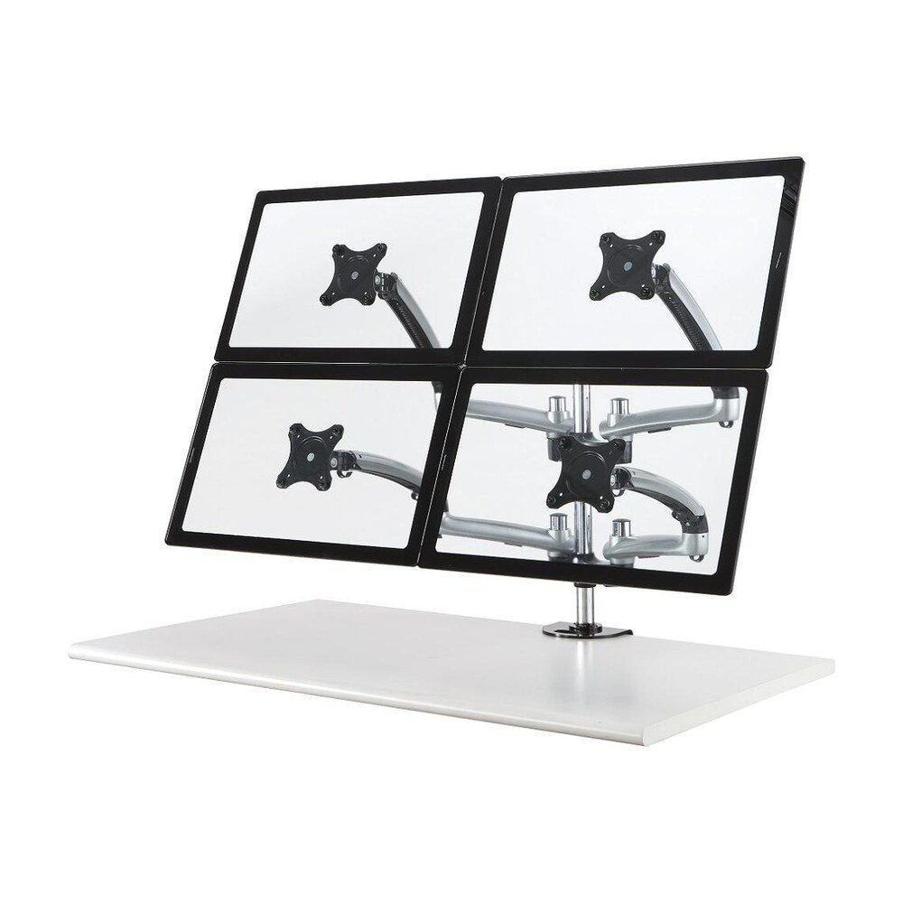 Quad Monitor Stand 2X2 w/ Spring Arms Silver - DM-GS414