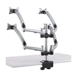 Quad Monitor Stand for Apple 2X2 w/ Spring Arms Silver