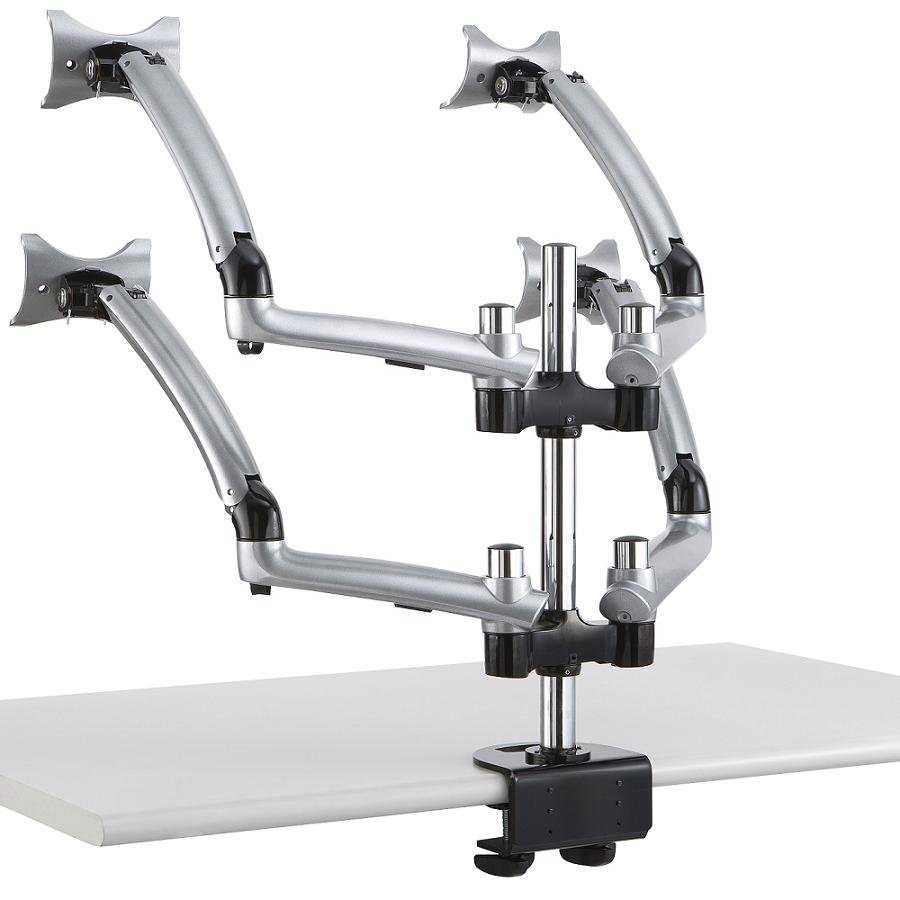 Quad Monitor Stand for Apple 2X2 w/ Spring Arms Silver - DM-GS4A