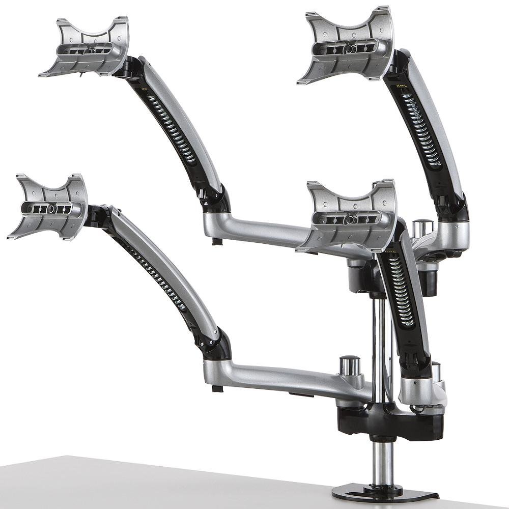 Quad Monitor Stand for Apple 2X2 w/ Spring Arms Silver - DM-GS4A