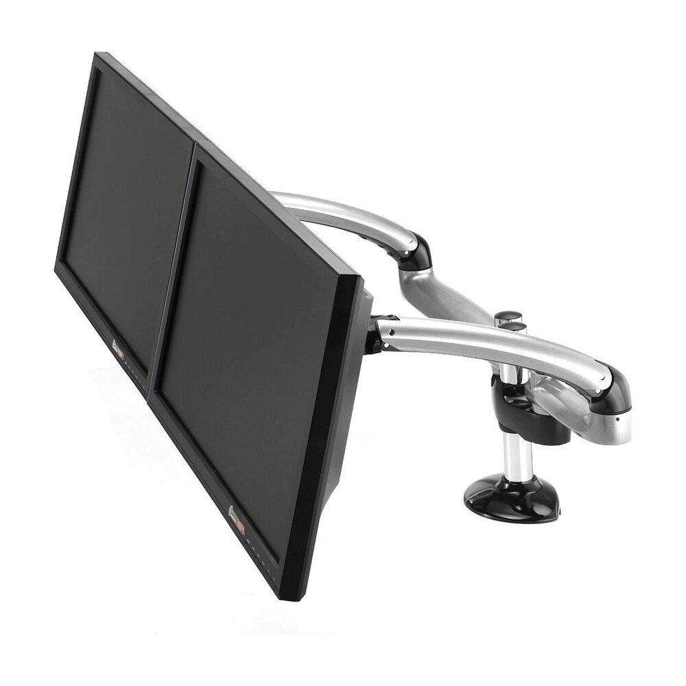 Dual Monitor Stand - Expandable w/ Spring Arms Silver - DM-GSD12