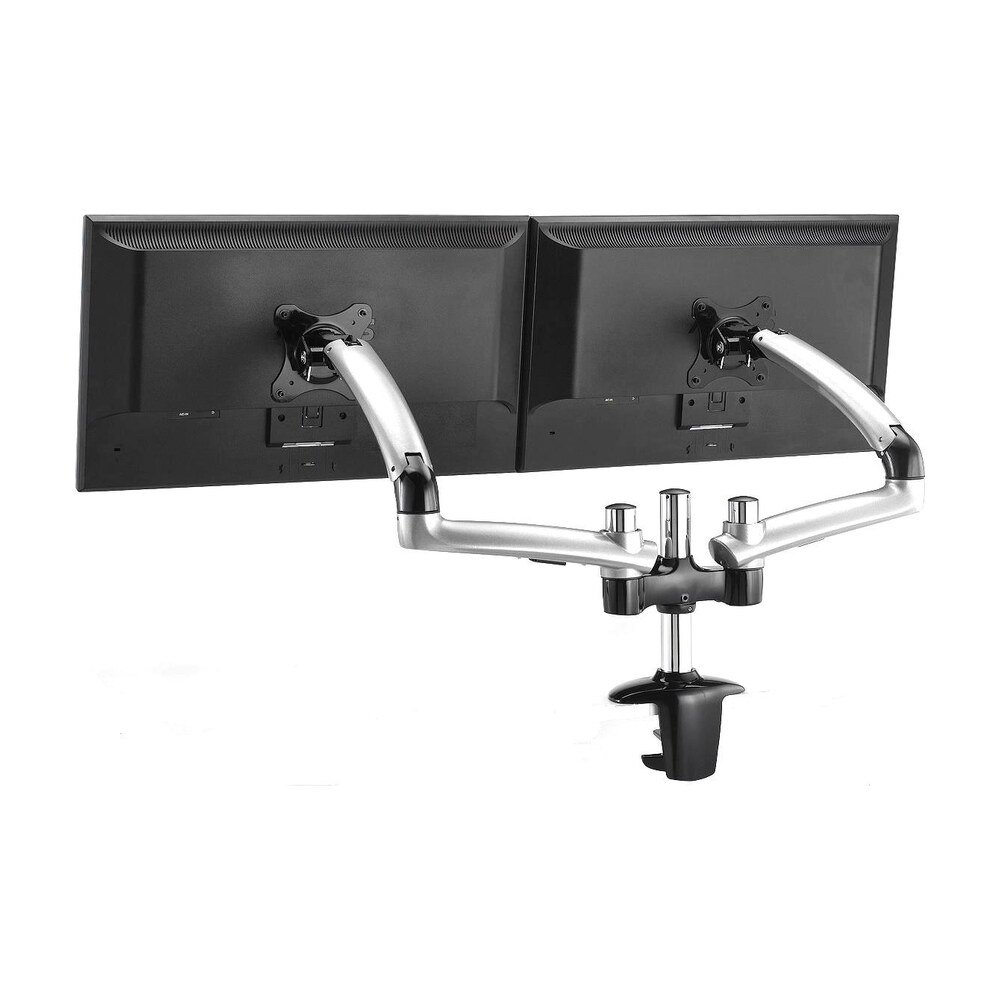 Dual Monitor Stand - Expandable w/ Spring Arms Silver - DM-GSD12