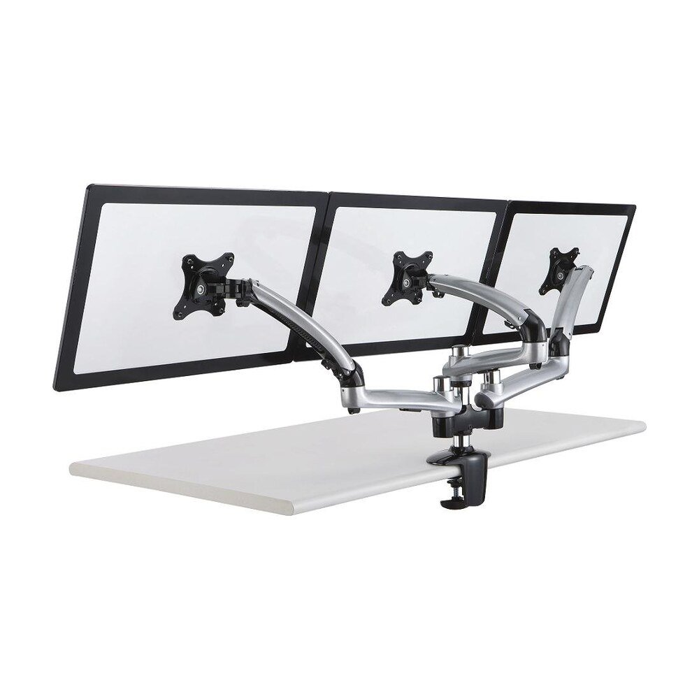 Triple Monitor Desk Mount w/ Spring Arms Silver - DM-GST13