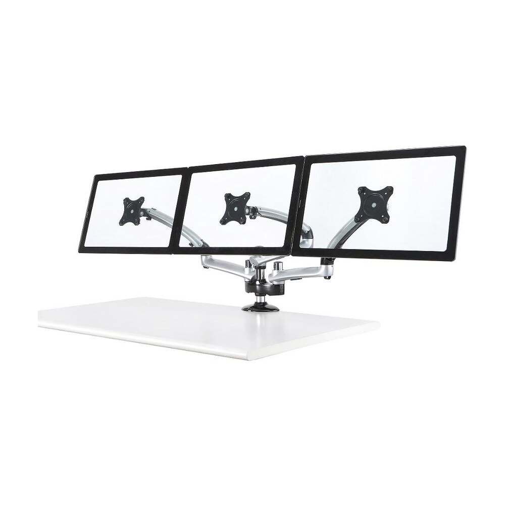 Triple Monitor Desk Mount w/ Spring Arms Silver - DM-GST13