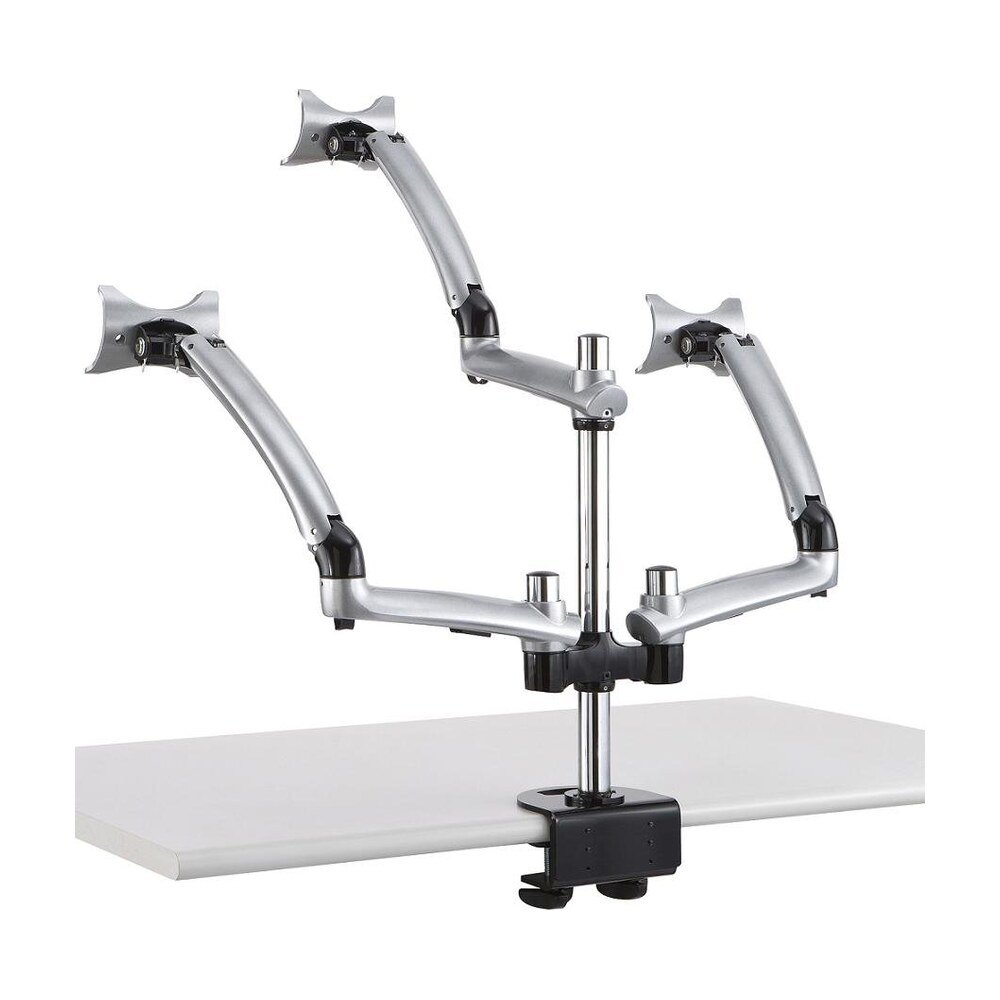 Triple Monitor Desk Mount for Apple w/ Spring Arms Silver - DM-GSTA