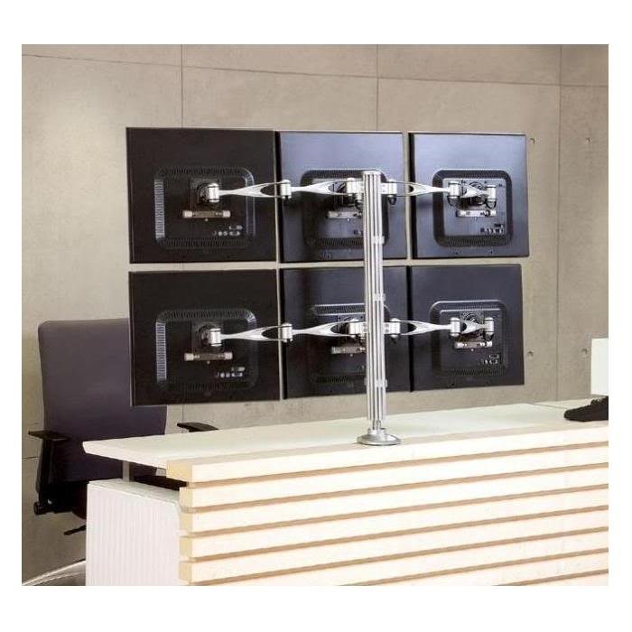 6 Monitor Stand 3X2 w/ Full Swing Arms - DM-H1A3