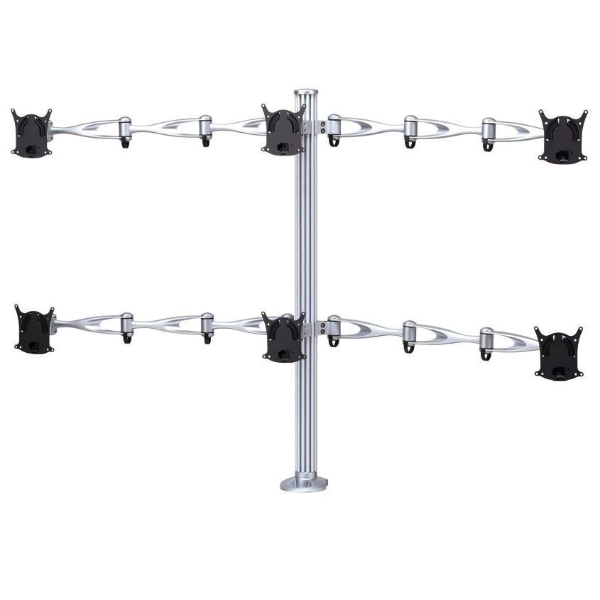 6 Monitor Stand 3X2 w/ Full Swing Arms - DM-H1A3