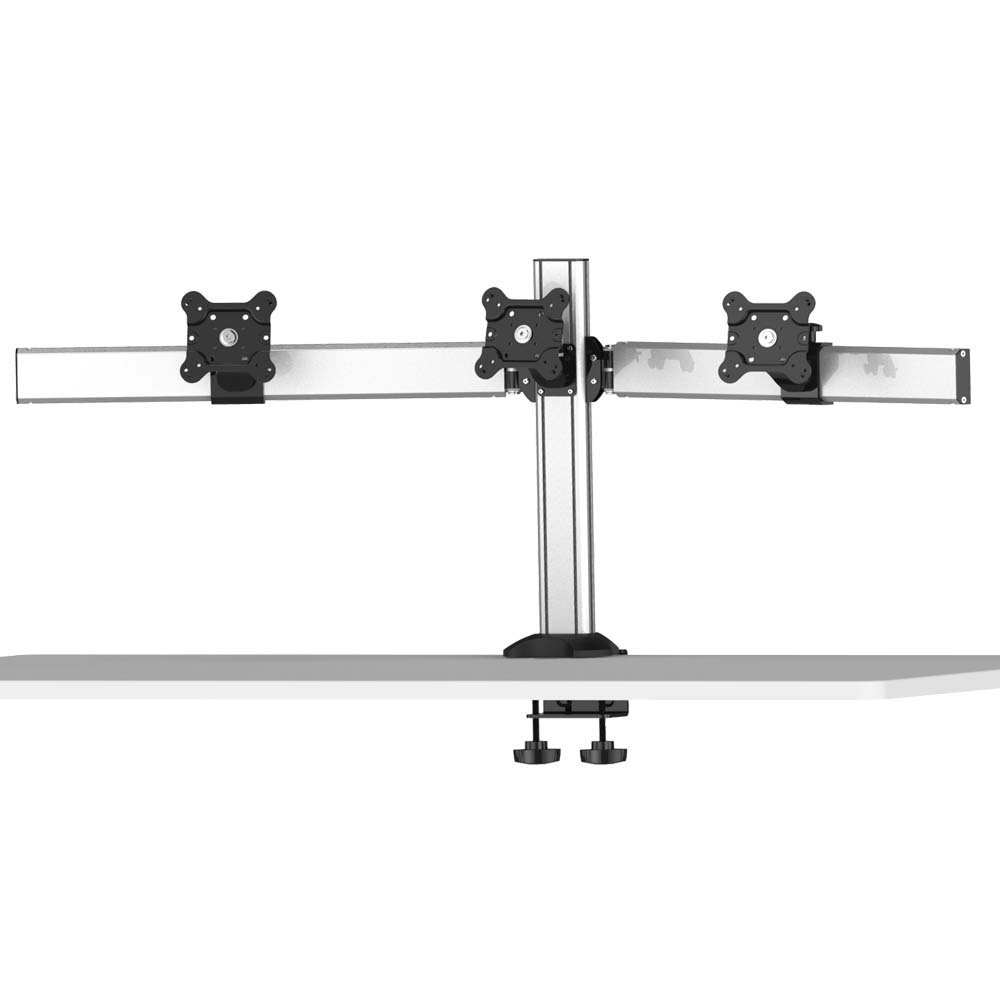 Triple Monitor Stand Oval or Straight w/ 2-in-1 Base & Quick Release - BL-DM176