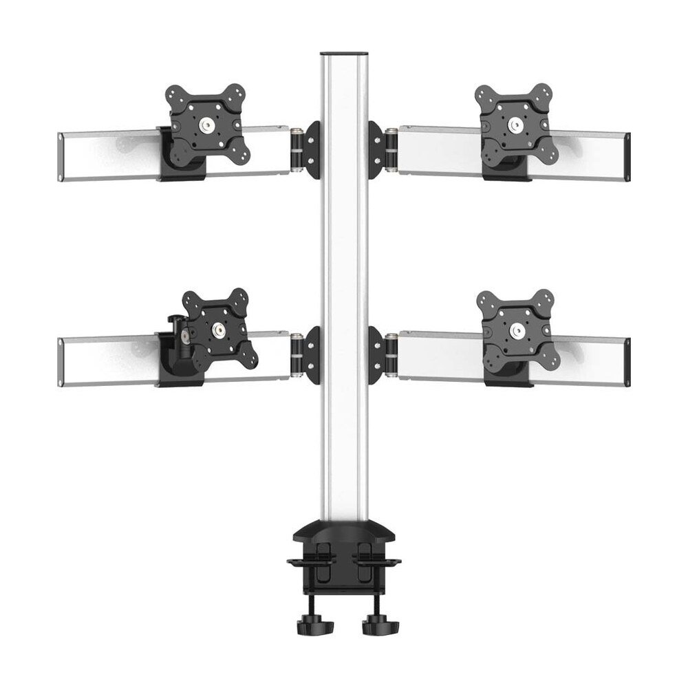 Four Monitor Stand 2X2 Oval or Straight w/ 2-in-1 Base Quick Release - BL-DM174